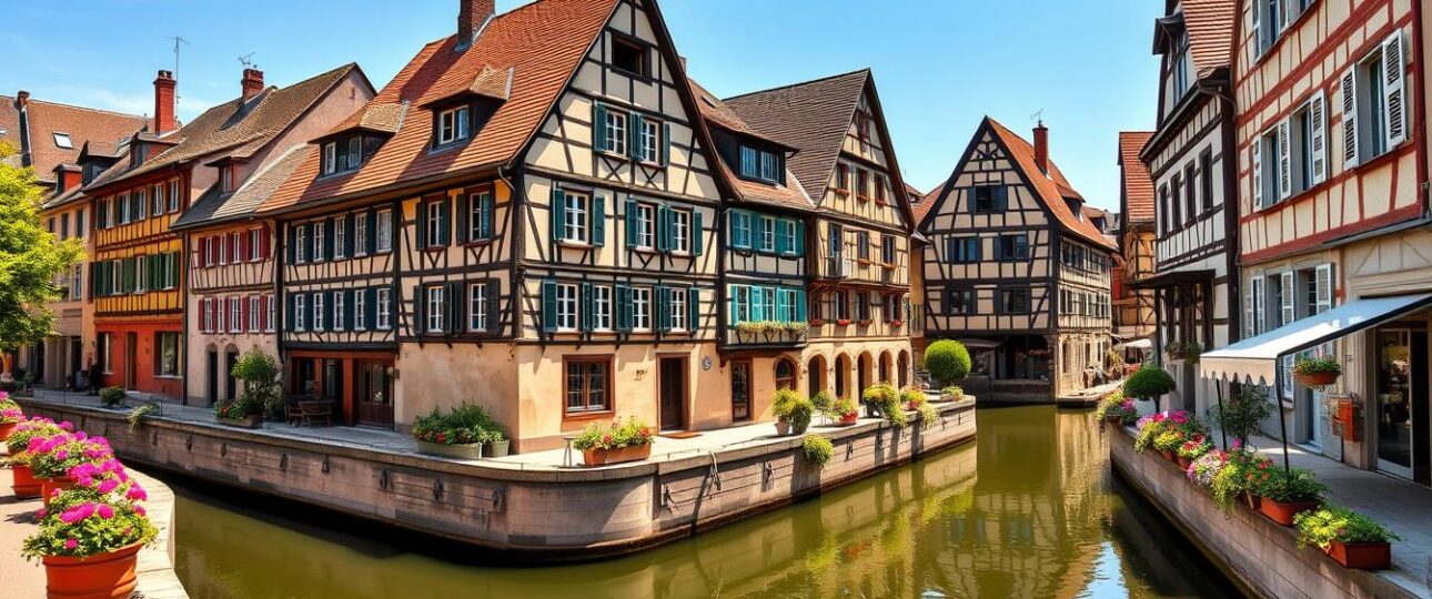 Colorful houses along a canal in Colmar, France - one of the top Europe hidden gems